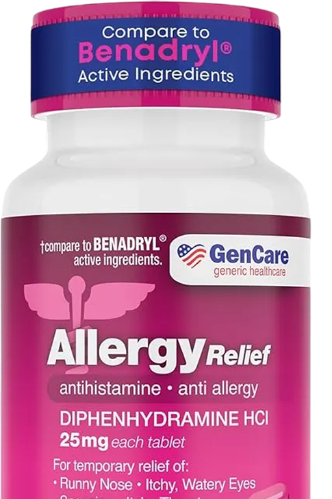GenCare Allergy Relief diphenhydramine HCl 25 mg bottle